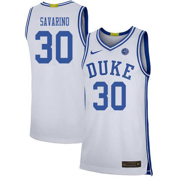 2020 Men #30 Michael Savarino Duke Blue Devils College Basketball Jerseys Sale-White